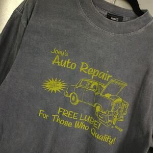 Rue 21 Vintage Y2K Funny Naughty Risque Lube Shirt Large Parody Joeys Auto Tee